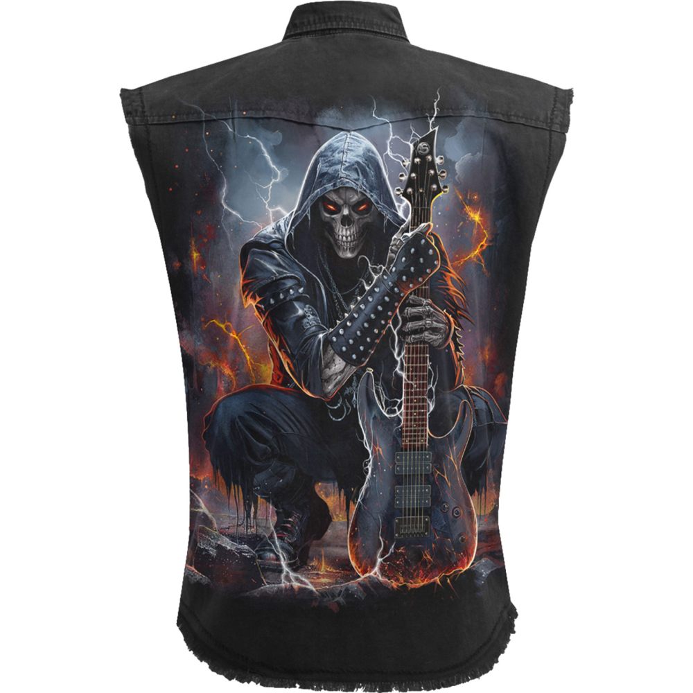 Spiral - Death Rocker Mouwloos werkshirt - Zwart